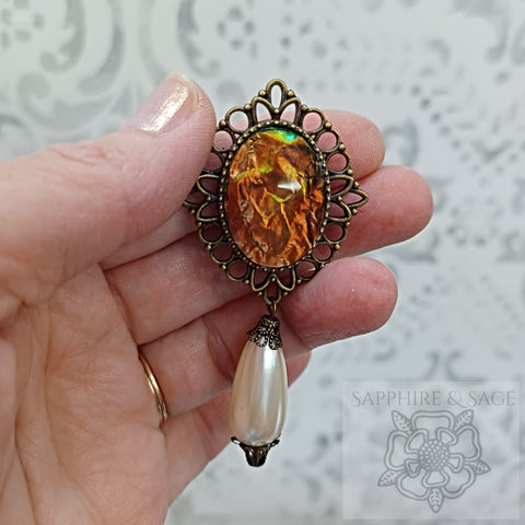 "Elinor" Brooch in Dragonscale