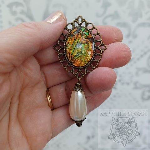 "Elinor" Brooch in Dragonscale