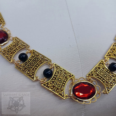 "Edward" Jeweled Renaissance Collar of Office, Black Pearl, 55-60 inches