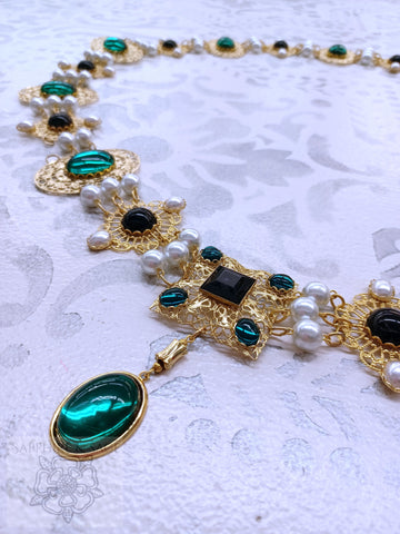 "King Henry VIII" Hilliard Portrait Replication  Collar Livery Chain, 55-60 inches