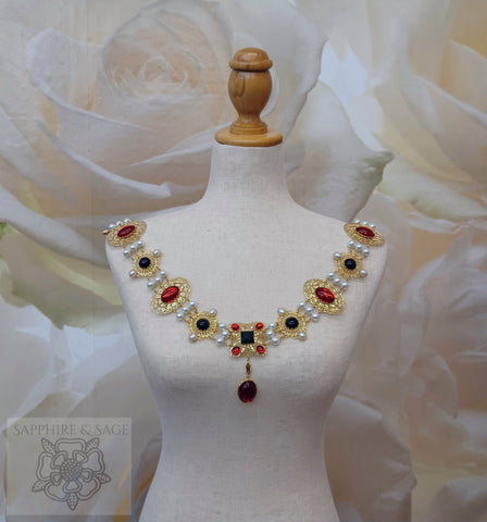 "King Henry VIII" Hilliard Portrait Replication Collar Livery Chain, 45-50 inches