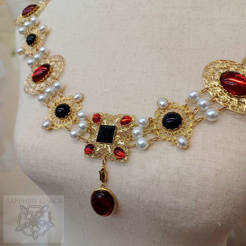 "King Henry VIII" Hilliard Portrait Replication Collar Livery Chain, 45-50 inches