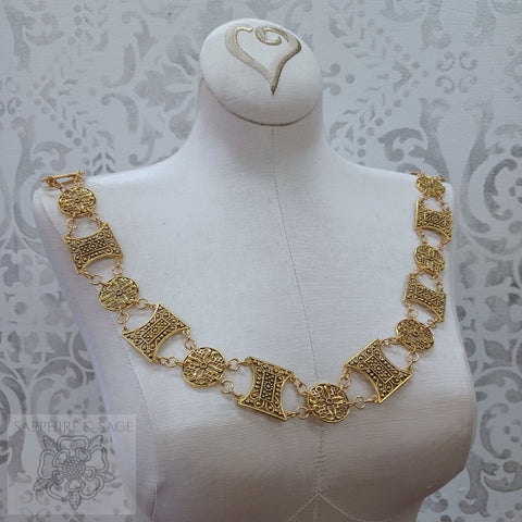 "Maddox" Jeweled Livery Collar in Gold