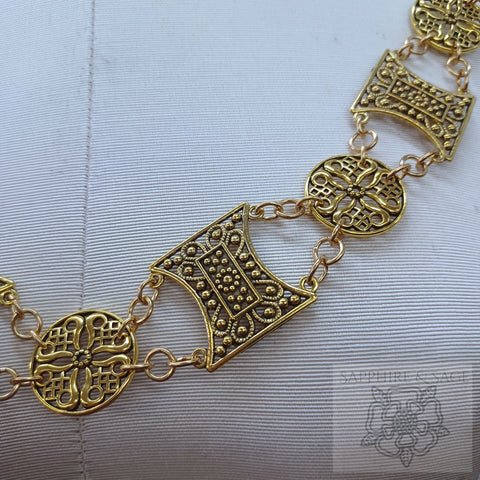 "Maddox" Jeweled Livery Collar in Gold