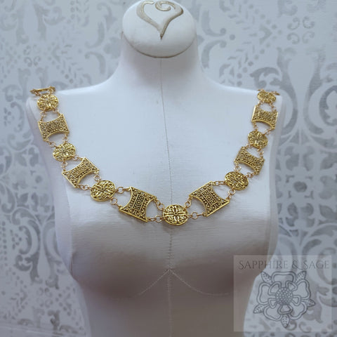"Maddox" Jeweled Livery Collar in Gold