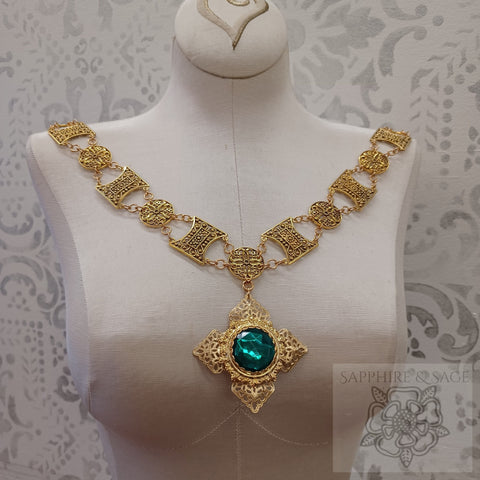 "Maddox Medallion" Medieval, Renaissance Jeweled Livery Collar
