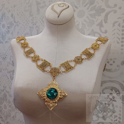 "Maddox Medallion" Medieval, Renaissance Jeweled Livery Collar