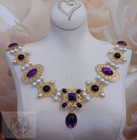 "King Henry VIII" Hilliard Portrait Replication Collar Livery Chain, 45-50 inches