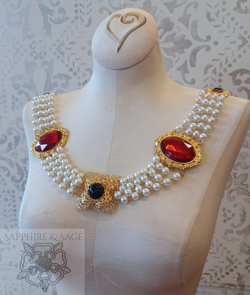 "King Henry VIII" Hans Holbein Portrait Replication Collar, 48-52 inches