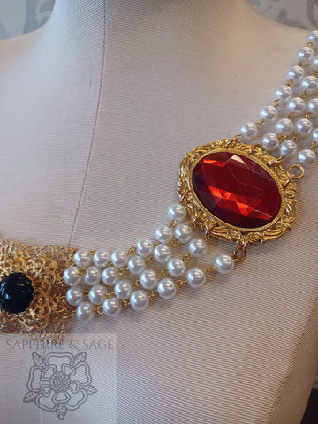 "King Henry VIII" Hans Holbein Portrait Replication Collar, 48-52 inches