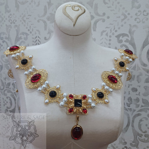 "King Henry VIII" Hilliard Portrait Replication Collar Livery Chain, 45-50 inches