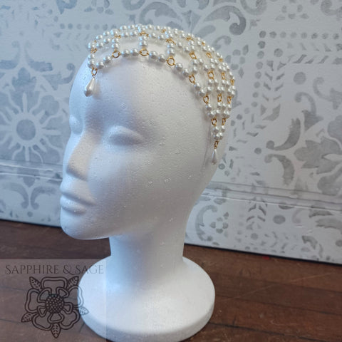 "Diana" Reta Lattice Pearl Headpiece