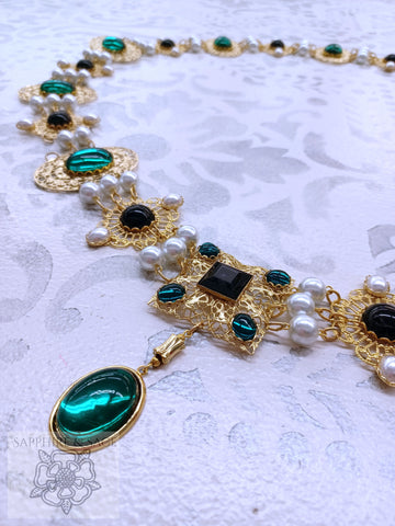 "King Henry VIII" Hilliard Portrait Replication  Collar Livery Chain, 50-55 inches