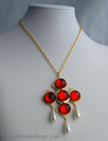 "Queen Catherine of Aragon" Portrait Replication Pendant Necklace