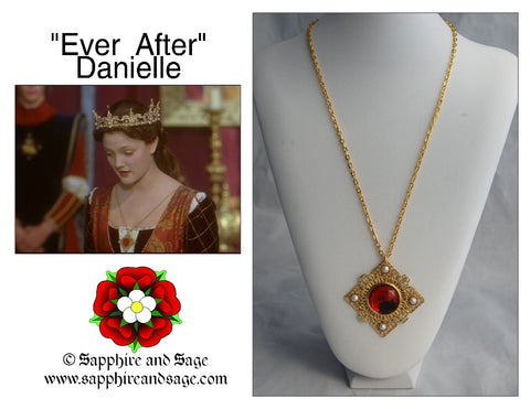 "Danielle de Barbarac" Ever After Movie Replication Pendant Necklace