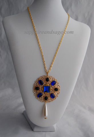 "George" Filigree Medallion Pendant Necklace