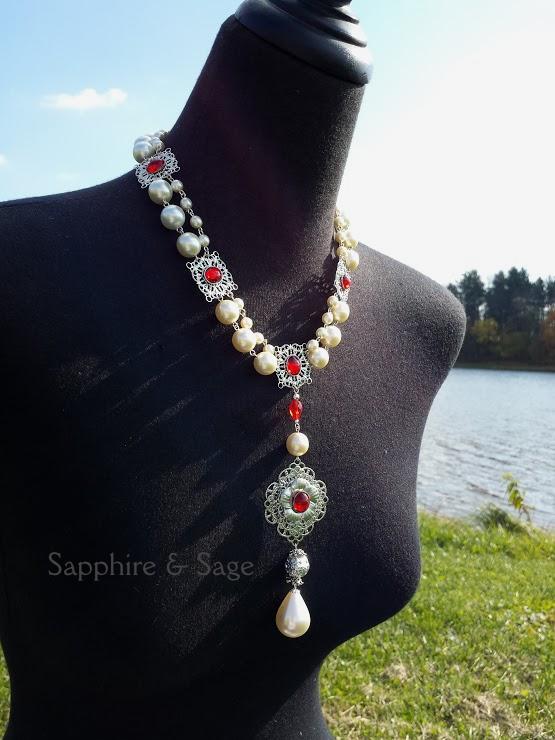 "La Peregrina" Pearl Elizabeth Taylor Portrait Replication Necklace