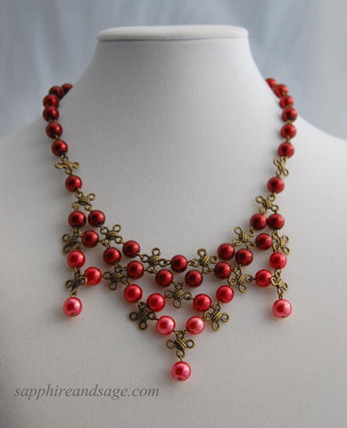 "Celtic Knot" Bib Necklace and Earrings Set