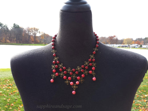 "Celtic Knot" Bib Necklace and Earrings Set