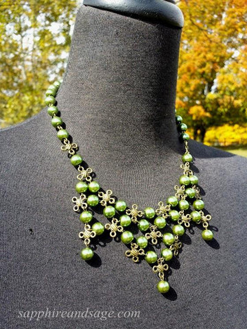 "Celtic Knot" Bib Necklace and Earrings Set