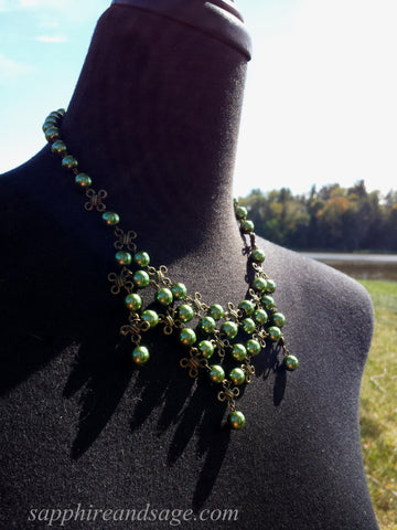 "Celtic Knot" Bib Necklace and Earrings Set