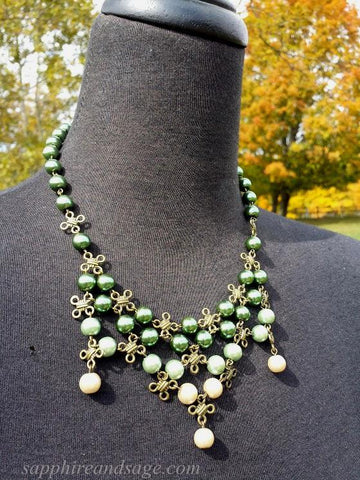 "Celtic Knot" Bib Necklace and Earrings Set