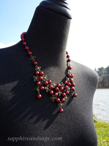 "Celtic Knot" Bib Necklace and Earrings Set