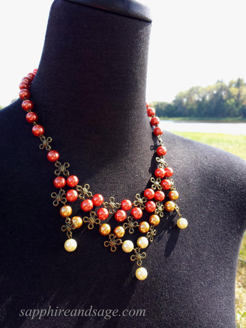 "Celtic Knot" Bib Necklace and Earrings Set