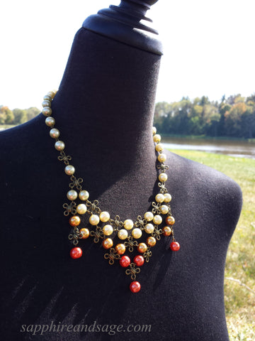 "Celtic Knot" Bib Necklace and Earrings Set