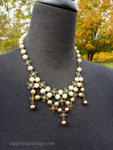 "Celtic Knot" Bib Necklace and Earrings Set