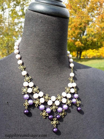 "Celtic Knot" Bib Necklace and Earrings Set