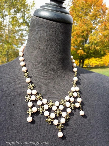 "Celtic Knot" Bib Necklace and Earrings Set