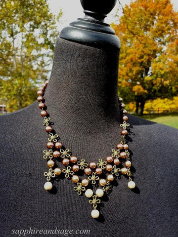 "Celtic Knot" Bib Necklace and Earrings Set