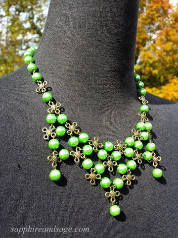 "Celtic Knot" Bib Necklace and Earrings Set