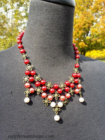 "Celtic Knot" Bib Necklace and Earrings Set