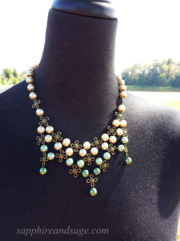 "Celtic Knot" Bib Necklace and Earrings Set