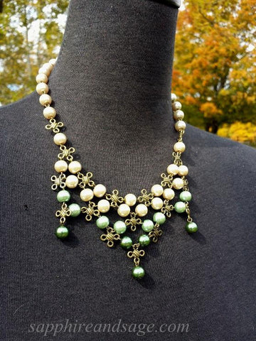 "Celtic Knot" Bib Necklace and Earrings Set