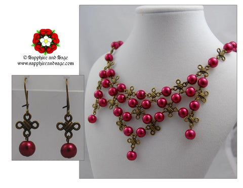 "Celtic Knot" Bib Necklace and Earrings Set