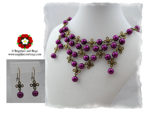 "Celtic Knot" Bib Necklace and Earrings Set