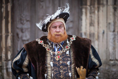 "King Henry VIII" Hilliard Portrait Replication  Collar Livery Chain, 55-60 inches