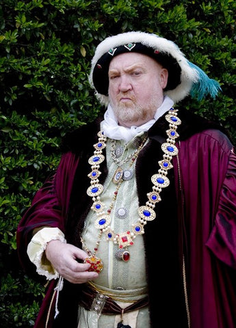 "King Henry VIII" Hilliard Portrait Replication  Collar Livery Chain, 55-60 inches