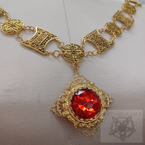 "Maddox Medallion" Medieval, Renaissance Jeweled Livery Collar