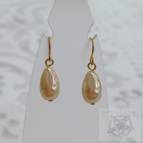 RTS (ready to ship) - Cream Baroque Teardrop Pearl Earrings