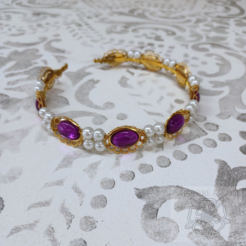 RTS (ready to ship) - Diana Jewel and Pearl Cluster Headband, purple