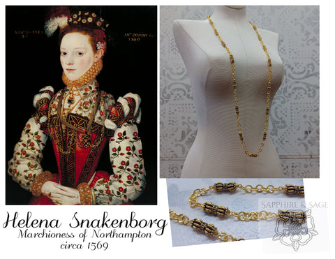 "Helena Snakenborg" Renaissance Portrait Replication Necklace