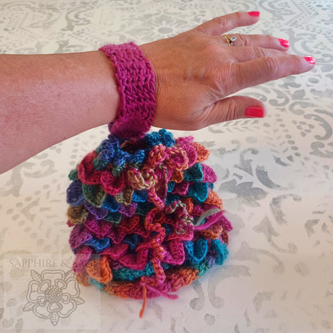 Hand-crocheted Dragon's Egg Drawstring Purse