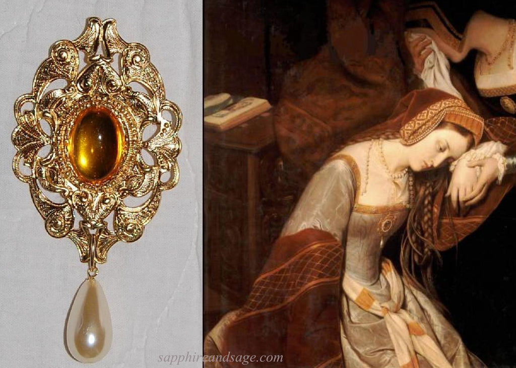 "Anne in the Tower" Portrait Replication Brooch