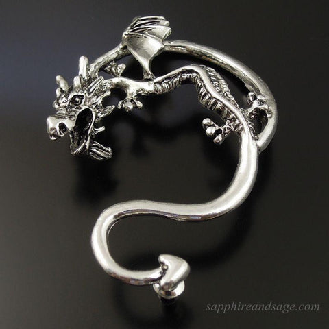 "Dragon Wrap" Pierced Renaissance Earring in GOLD, SILVER, or BLACK - READY TO SHIP