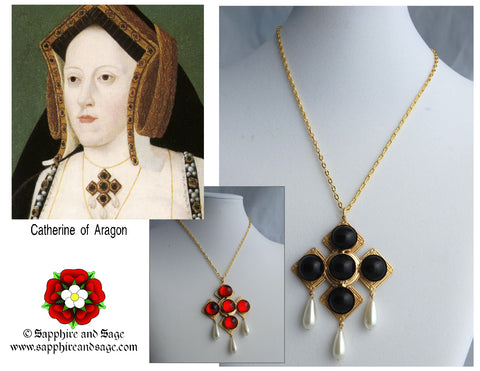 "Queen Catherine of Aragon" Portrait Replication Pendant Necklace