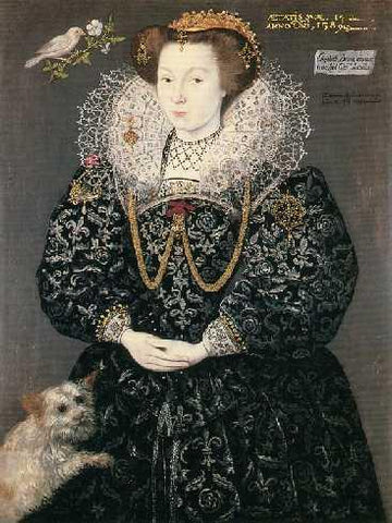 "Elizabeth Brydges" Renaissance Historical Portrait Replication Festoon Necklace